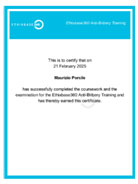 TRACE Trade Compliance Certificate